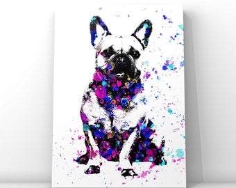 French Bulldog Art Print - Frenchie Painting - Dog Art - French Bulldog Gift - Frenchie Art - Squishy Face Dog Art - Dog Watercolor Print