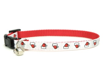 Christmas Cat Collar - Santa Hats - Breakaway Safety Cat Collar- Kitten collar - Holiday cat collar- Winter cat collar- Santa Cat collar