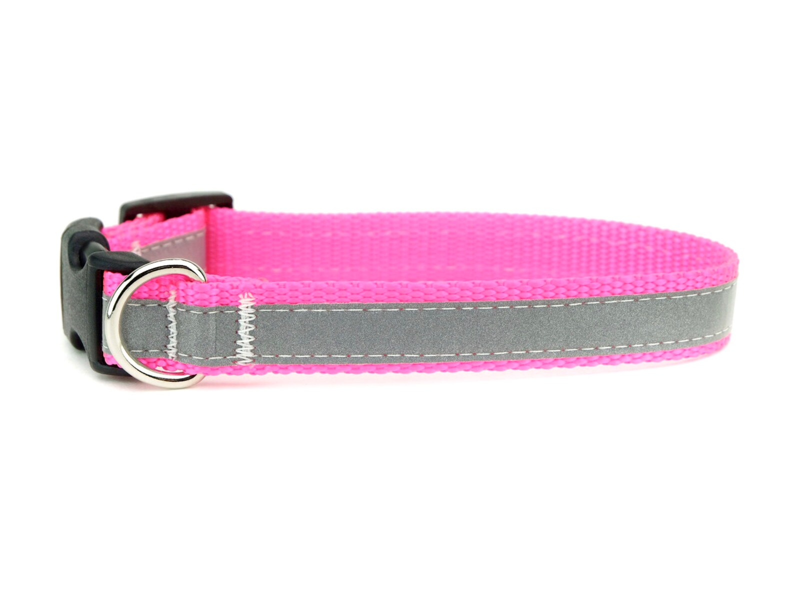 Reflective Dog Collar Neon Pink Dog Collar High Visibility Etsy