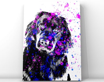 Newfie Dog Art Print - "That Newfie Look" - Dog Art - Pet Portrait - Newfoundland Dog Art - Dog Lover Gift - Pet Photography - Dog Wall Art