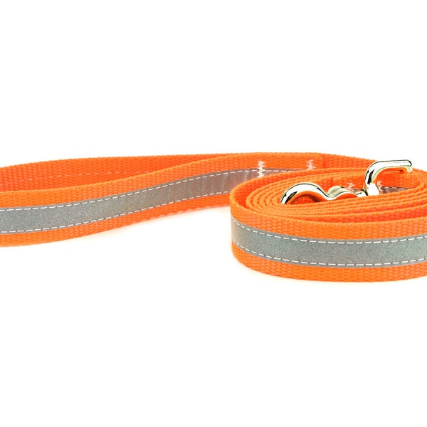 Neon Orange Reflective Dog Leash, Durable  and bright for Safety and Visibility. Perfect for Walking, Training, and Outdoor Adventures!