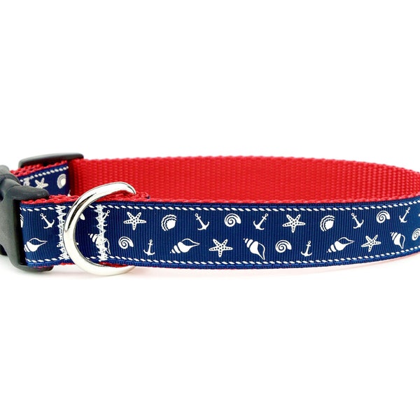 Beach Dog collar - Seashells, Starfish, and Nautical Vibes for Your Beach Loving Pooch, Ocean Dog Collar, Sailing dog collar, Summer dog