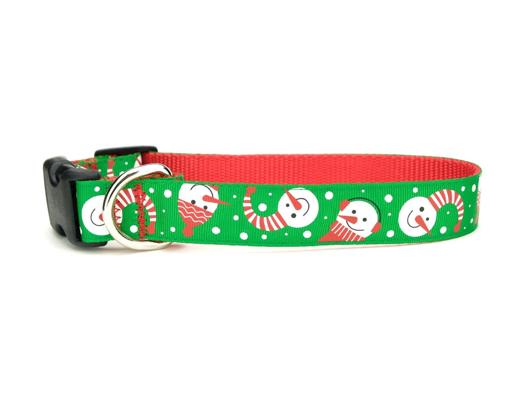 Christmas Dog Collar Winter Snowman Green Frosty the Snowman Dog Collar
