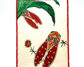 NEW Cicadas Fabric Postcard