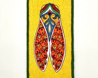 Cicada Fabric Bookmark