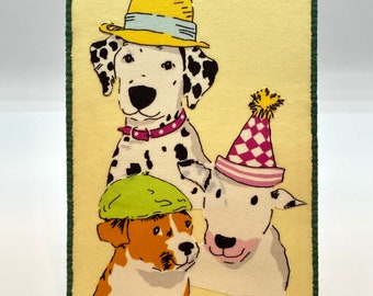 Party Animals Fabric Postcard