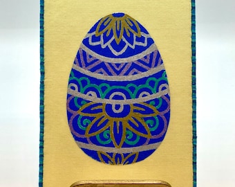 Decorative Egg Fabric Postcard