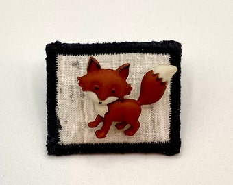 Fox Fabric Pin