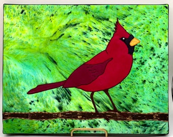 Cardinal Art Quilt on Canvas