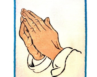 Praying Hands Fabric Postcard