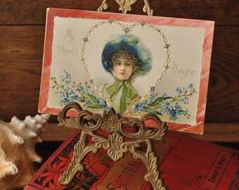 Antique Valentine Postcard My Hearts Delight