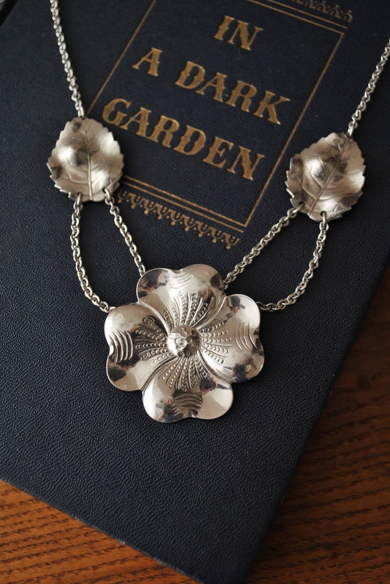 Vintage Dogwood Flower Blossom Necklace