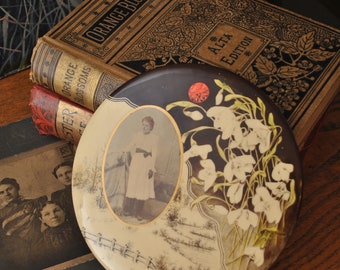 Antique Celluloid on Tin Photo