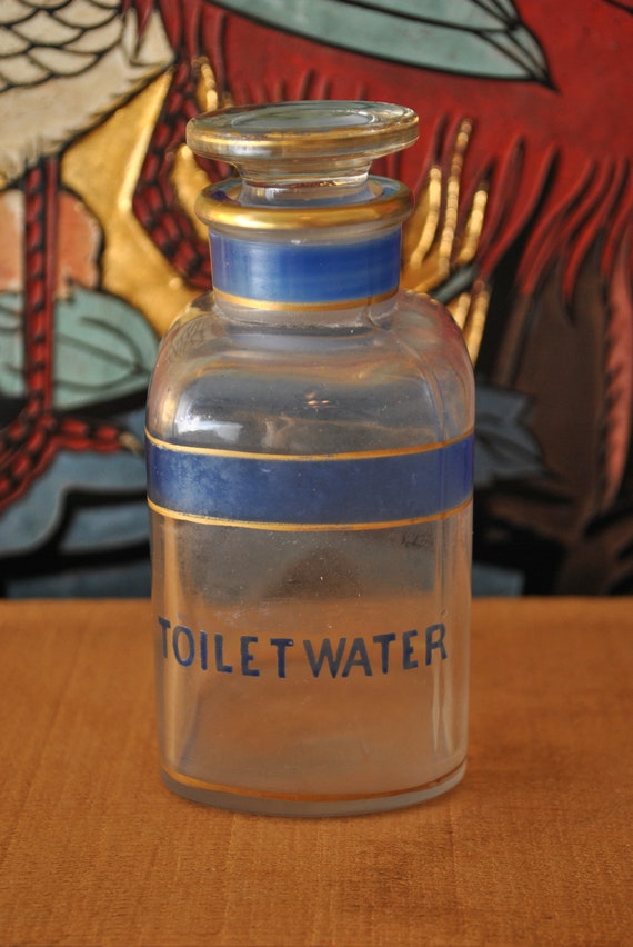 Antique Toilet Water Glass Bottle | Etsy Vtg Leading Lady Toilet Water by The