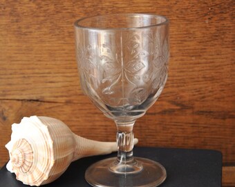 Antique EAPG Water Goblet Fruit Panels