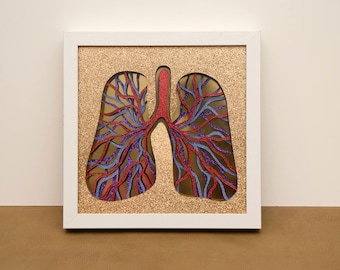 Anatomical Lungs Art -medical student gift - anatomy art - lung cancer survivor gift - medical art- science decor - biology art - homeschool