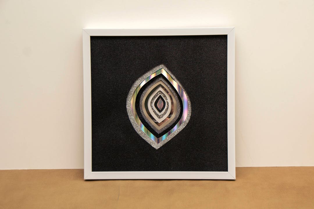 Black Metallic Glitter Vagina Vulva Art Pussy Power Framed Paper Art Hand Cut Paper Anatomy Art