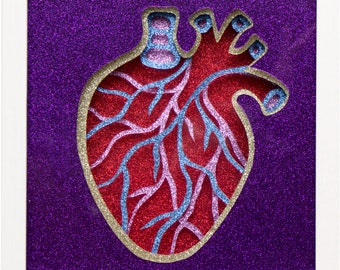 Anatomical Heart Paper Cut Art - doctor gift - nurse gift - anatomy decor - anatomy wall decor - human heart - medical student gift -science