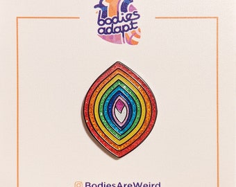 Rainbow Vagina Enamel pin - lesbian art - gay pride - lbgtq jewelry - pussy power - gift for girlfriend - vagina art - vulva - feminist art