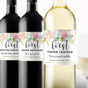 Mommy Milestone Wine Labels - Baby Shower Gift - New Parent Wine Bottle Labels - Expecting Parents Gift - Expectant Mother Gift