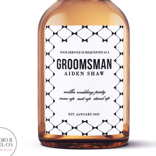 Will You Be My Groomsman Liquor Labels Whiskey Label | Etsy Australia