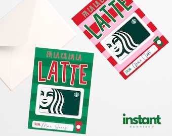 Coffee Gift Card Holder - DIGITAL DOWNLOAD - Holiday Coffee Card Holder - Christmas Teacher Gift Card Holder - Christmas Coffee Gift Idea