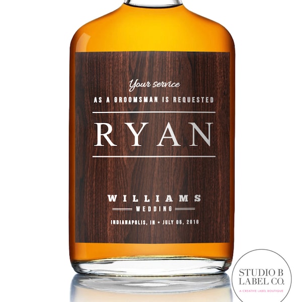 Will You Be My Groomsman Whiskey Labels - Your Service is Requested - Best Man Liquor Label - Wedding Party Gifts - Ask Groomsmen Gift