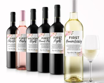 Rustic Wine Bottle Labels for a Wedding Gift Wedding Wedding Milestones