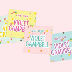 Kids Gift Stickers - To From Labels - Kids Gift Stickers - Name Stickers - Birthday Gift Stickers - Birthday Gift Tag - Custom Name Stickers