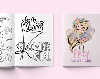 Flower Girl Coloring Book - Flower Girl Gift - Will You Be My Flower Girl - Proposal Gift -Flower Girl Activity Book - Customize Skin + Hair