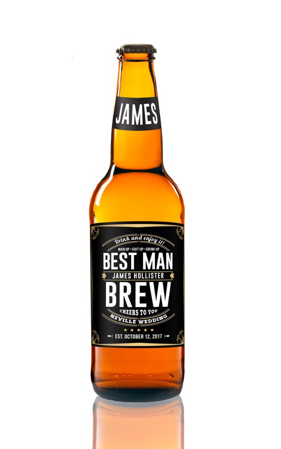 Groomsmen Gift Beer Labels - Will You Be My Groomsman Beer Labels Personalized - Best Man Gift - Brew Crew - Thanks For Being My Groomsmen