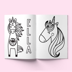 Personalized Kids Coloring Books Kids Custom Name Color Books Kids Gift for Birthdays and Holidays Toddler Coloring Books Unicorn image 6
