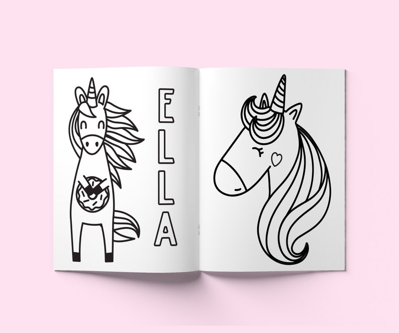 Personalized Kids Coloring Books Kids Custom Name Color Books Kids Gift for Birthdays and Holidays Toddler Coloring Books Unicorn image 6