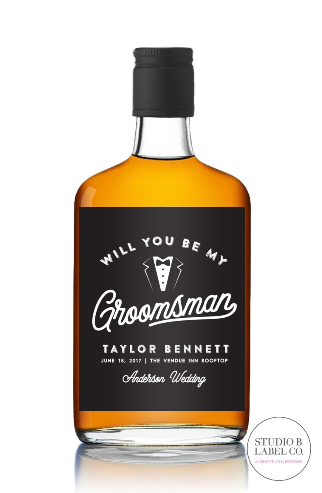 Will You Be My Groomsman Liquor Labels - Whiskey Label Thanking Groomsmen - Best Man Gift Ideas ...