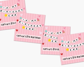 In My Birthday Era Stickers - Friendship Bracelet Birthday Favors - Girls Birthday Favor Idea - Birthday Stickers - Era's Birthday Favor