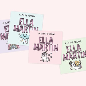 School Gift Stickers To From Labels Kids Gift Stickers Name Stickers Birthday Gift Stickers Birthday Gift Tag Custom Name Labels image 10