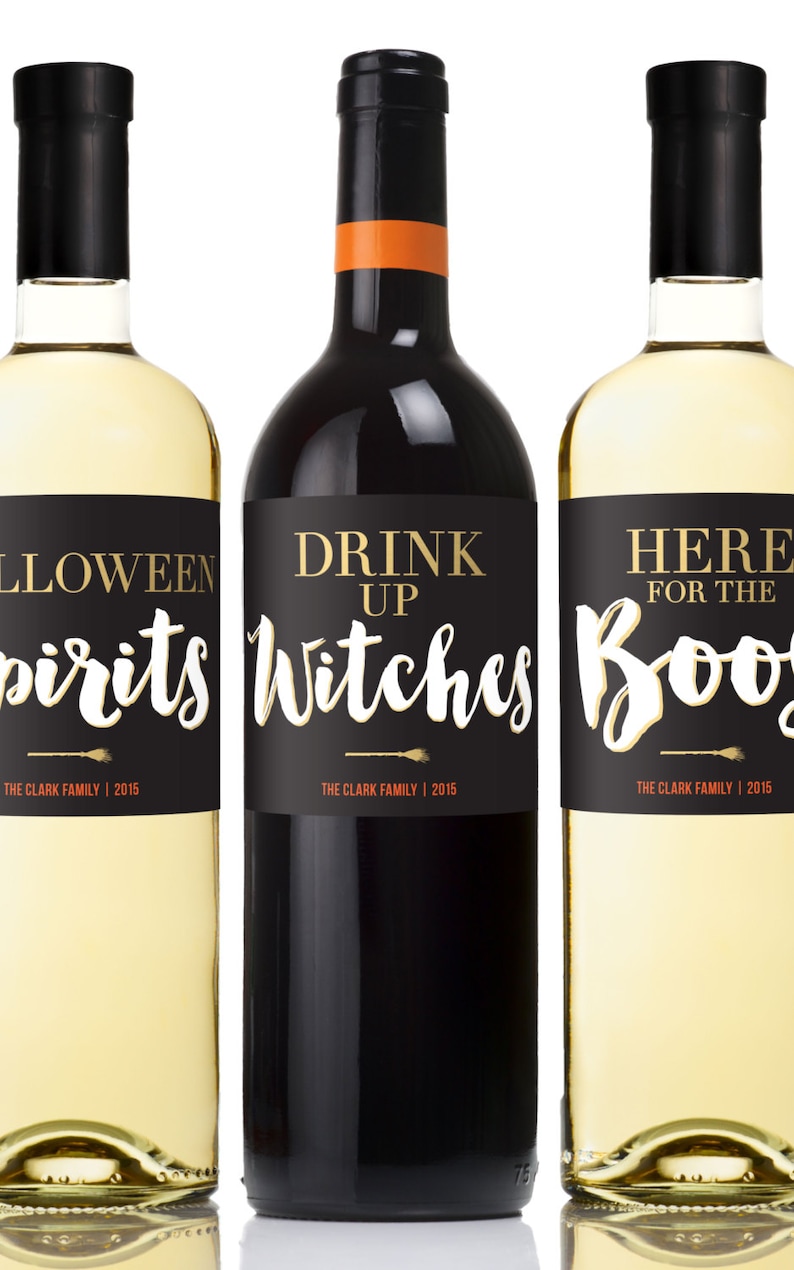 Halloween Wine Labels - Halloween Favors - Drink up Witches - Halloween ...
