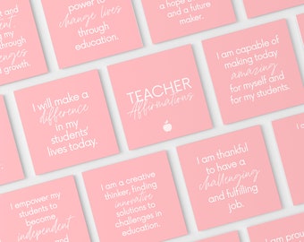 Teacher Affirmations - Back to School Gift - Gift for Teacher - Thank You Teacher Gift - Teacher Daily Affirmations - Teacher Appreciation