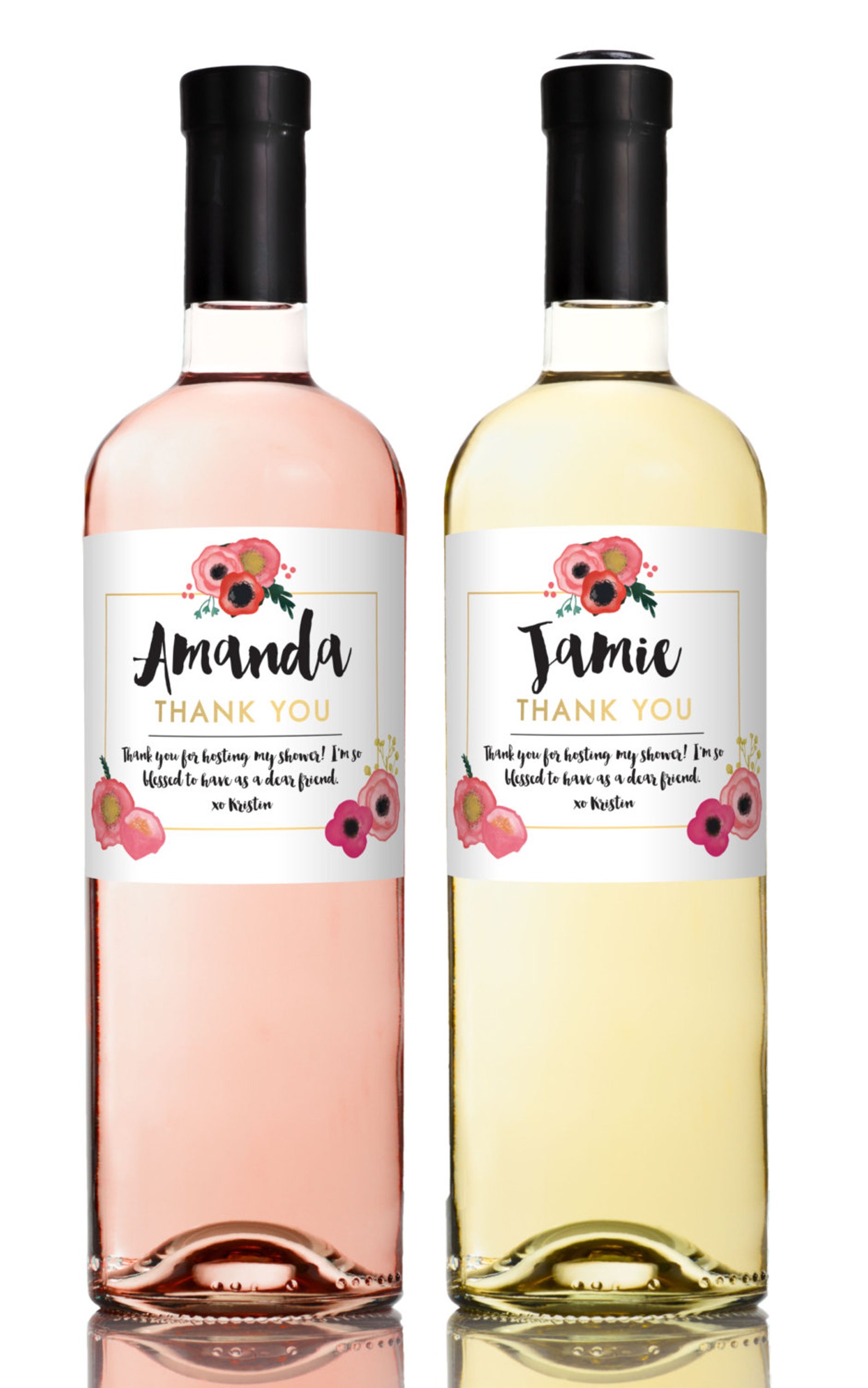 Hostess Gift Wine Labels Thank You Gift Label Baby Shower Etsy