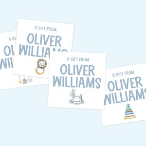 Baby Shower Stickers - To From Labels - Kids Gift Sticker - Name Labels - Birthday Gift Stickers - Birthday Gift Tag - Custom Stickers