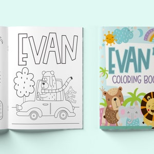 Personalized Kids Coloring Books - Toddler Travel Activity Book - Kids Name Color Books - Custom Kids Name Gift for Holiday and Birthday