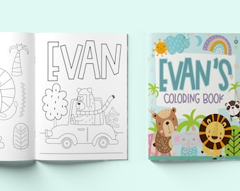 Personalized Kids Coloring Books - Toddler Travel Activity Book - Kids Name Color Books - Custom Kids Name Gift for Holiday and Birthday