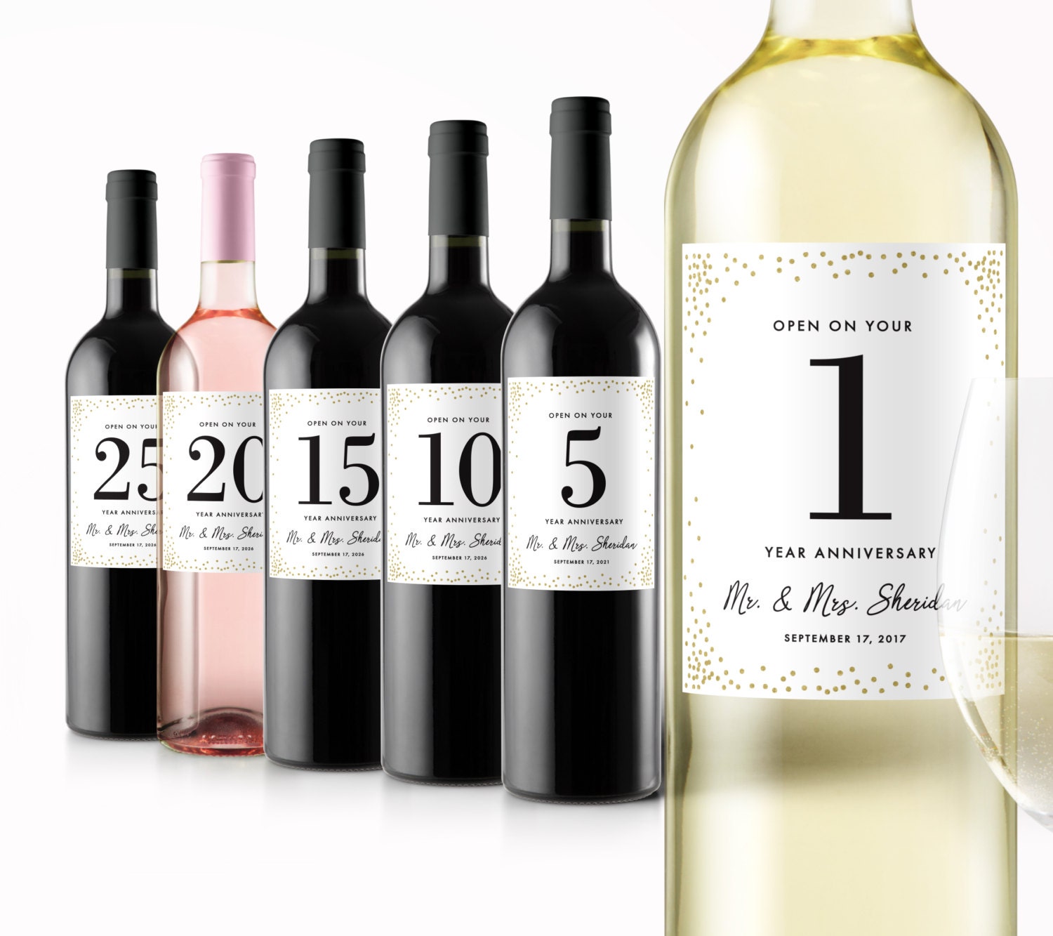 Anniversary Wine Labels Custom Wine Labels for Bride and Etsy