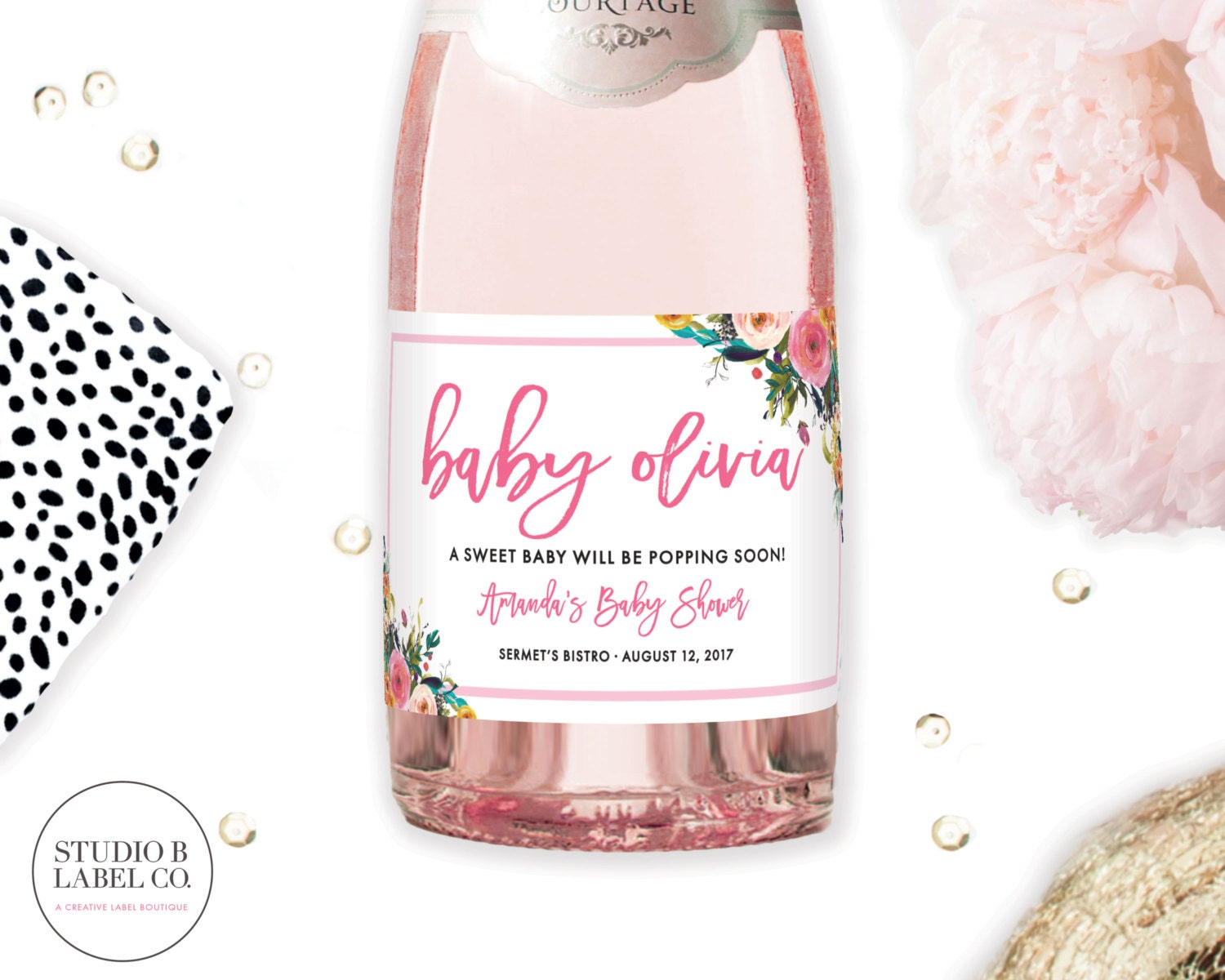 Baby Shower Favor Mini Champagne Label Shower Wine Label Etsy Baby Shower Favor Mini Champagne Label Shower Wine Label Etsy