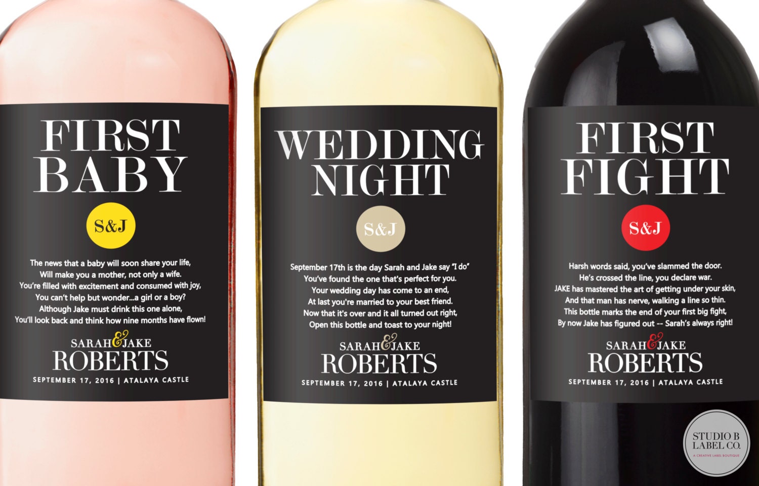 Wedding Milestone Custom Wine Labels