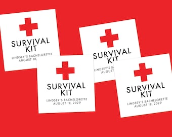 Recovery Kit Custom Labels - Hangover Kit Stickers - Party Favor Recovery Kit - Wedding Weekend Stickers - Bachelorette Weekend Custom Label