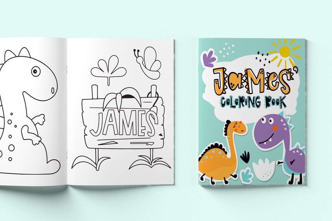 Kids Dinosaur Coloring Book - Personalized Kids Coloring Books - Kids ...