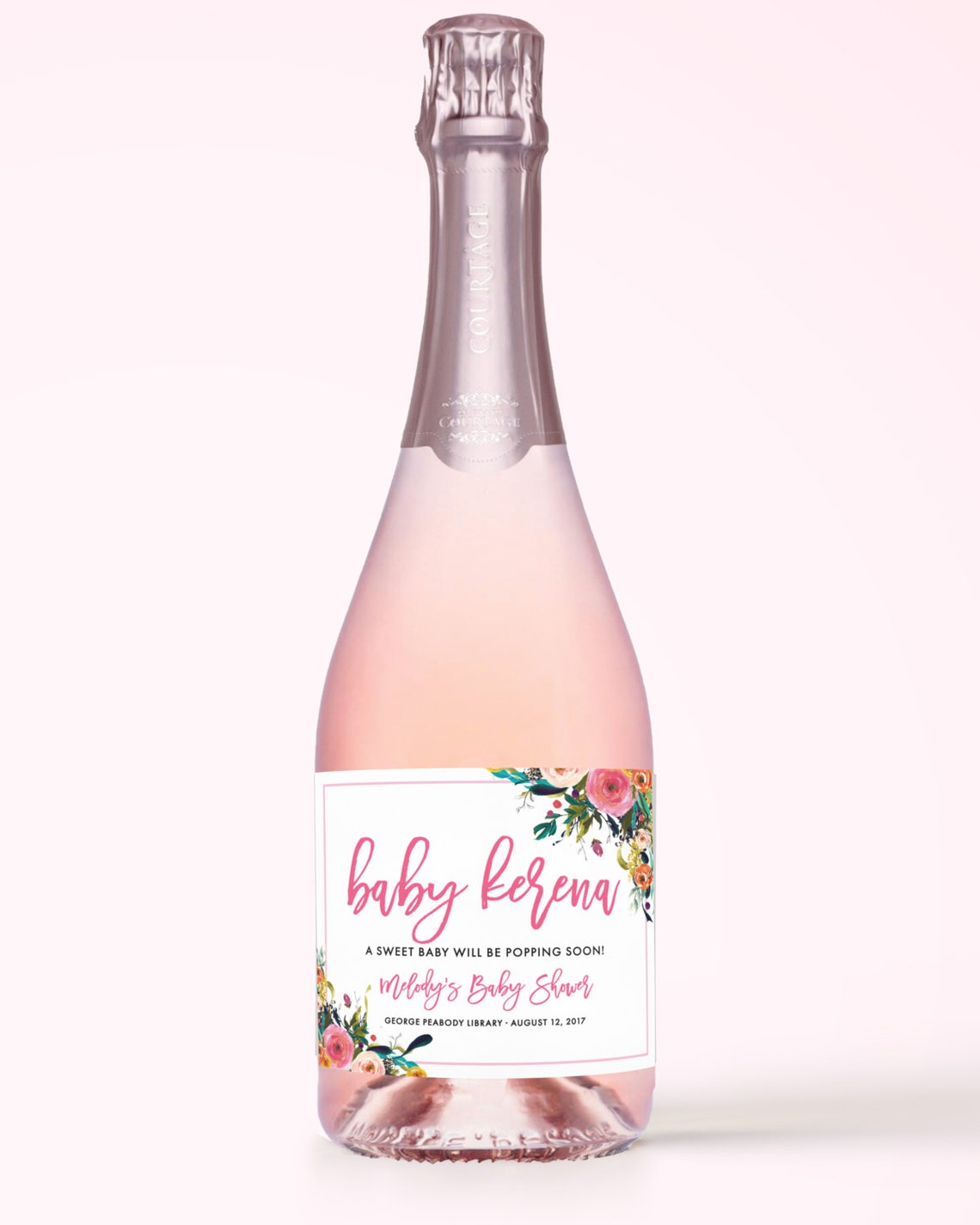 Baby Shower Favor Mini Champagne Label Shower Wine Label Etsy