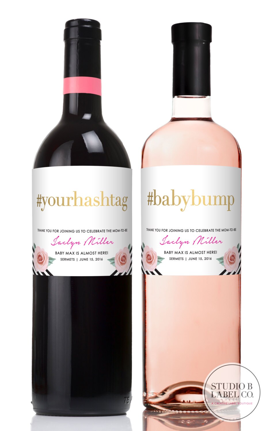 Baby Shower Wine Labels Personalized Baby Shower Favors Etsy