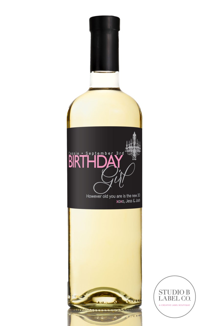 Happy Birthday Wine Labels Personalized Birthday Gift Etsy